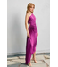 Olympia Assymetrical Pleated Dress Purple Magenta