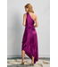 Olympia Assymetrical Pleated Dress Purple Magenta