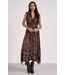 Elan Belted Sleeveless Maxi Dress Brown Foliage