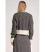 Two-Tone Cardigan Sweater Grey/White