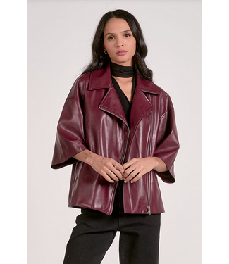 Short Sleeve Oversized Jacket Plum