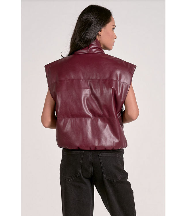 Vest High Collar Plum