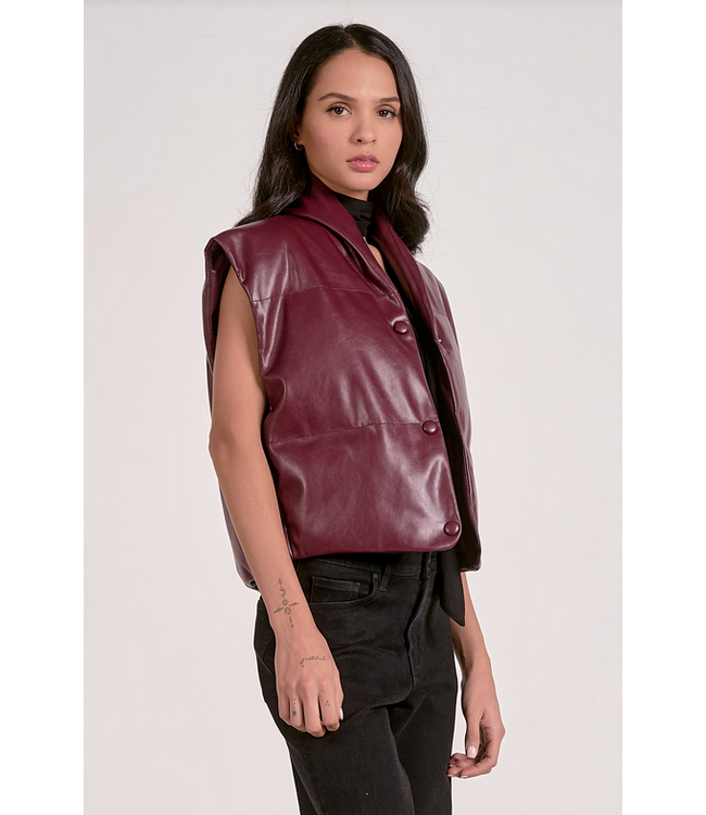 Vest High Collar Plum