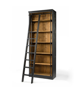 Ivy Bookcase w/ Ladder Matte Black