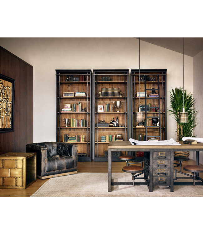 Ivy Bookcase w/ Ladder Matte Black