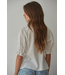 Woven Cotton Buttondown V-Neck Top White