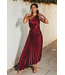 Olympia Assymetrical Pleated Dress Merlot
