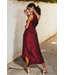 Olympia Assymetrical Pleated Dress Merlot