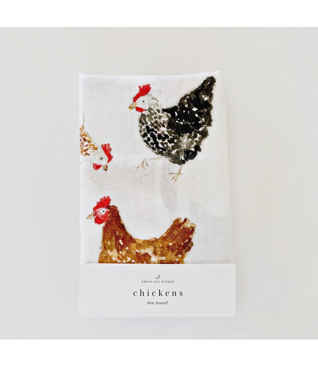 Chickens Tea Towel