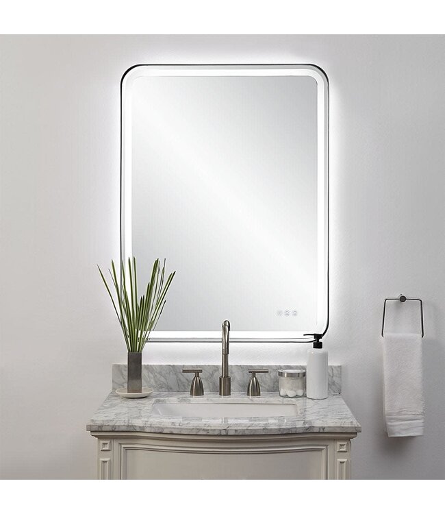 Crofton Large Lighted Mirror Black