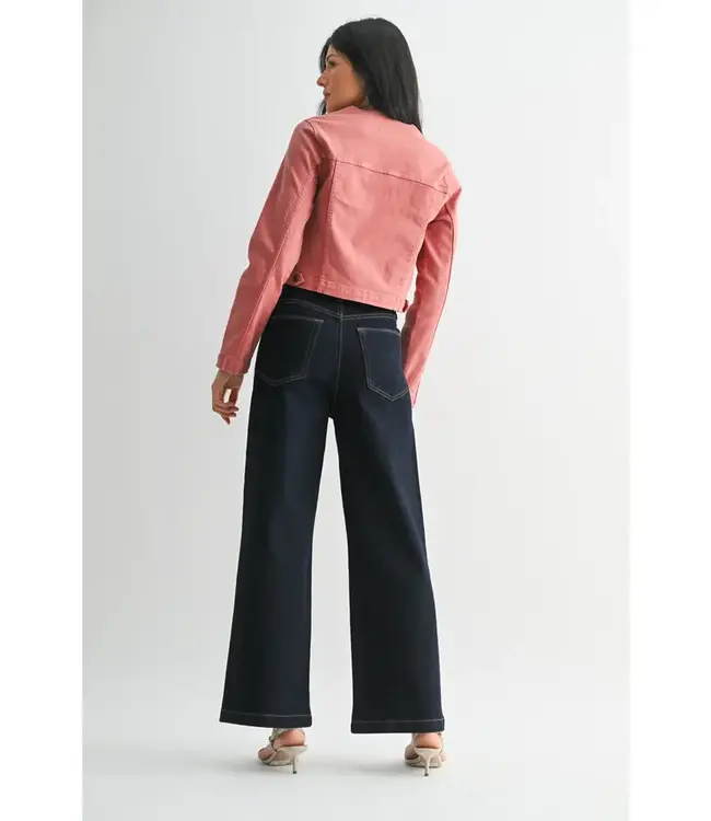 Just Black Denim Patch Pocket Wide Leg Super Dark Denim