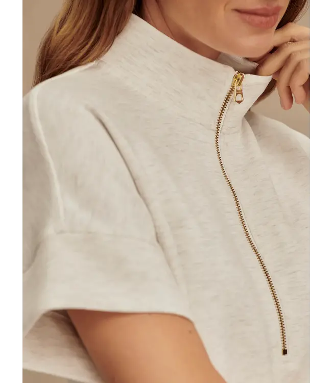 Varley Ritchie Short Sleeve Sweat Ivory Marl