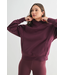 Hearthline Fleece Mock Neck Sweater Plum