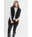 Oversized Quilted Fleece Vest with Hood Black