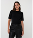 Esqualo Short Sleeve Rib Studs Top Black
