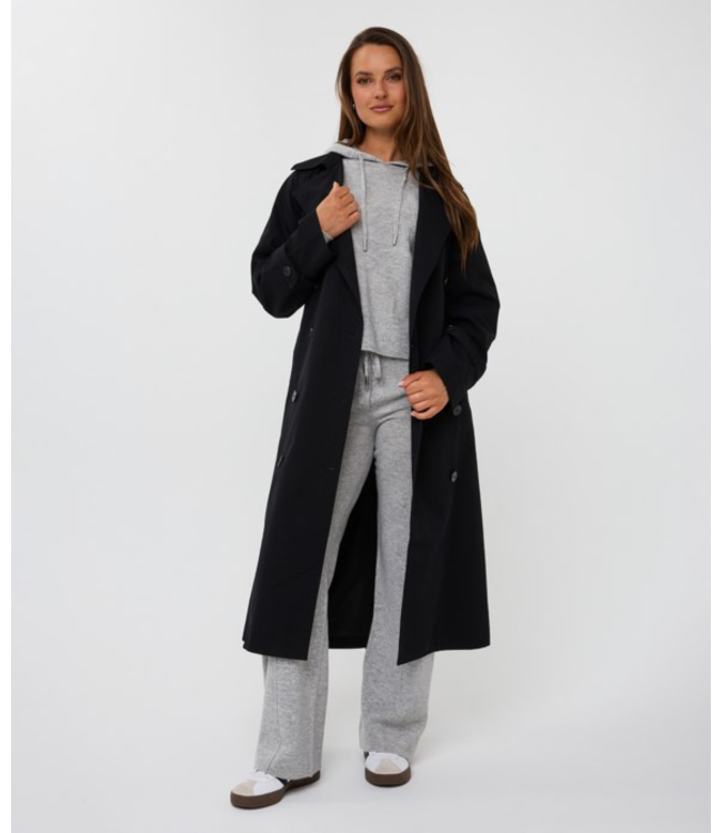 Trench Coat Long Black
