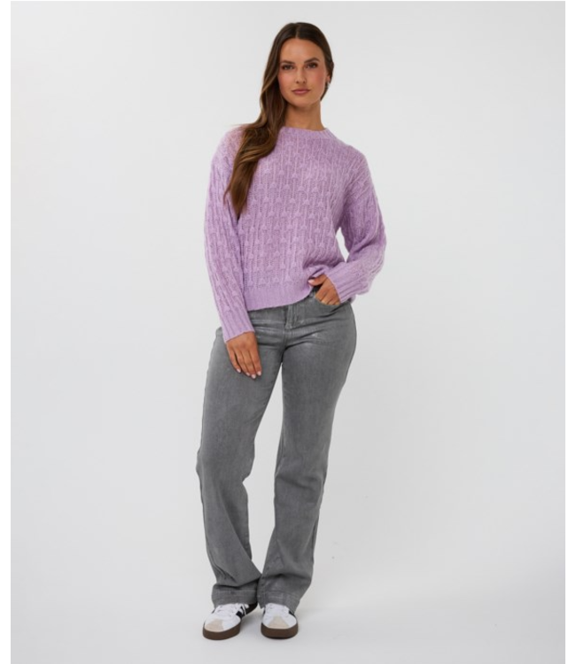 Esqualo Straight Metallic Trousers Grey