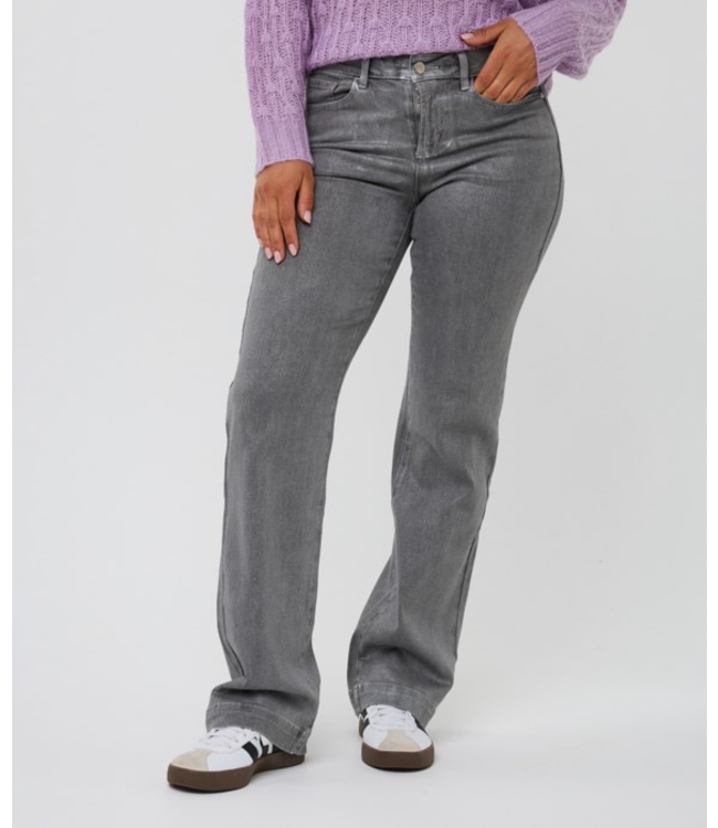 Esqualo Straight Metallic Trousers Grey