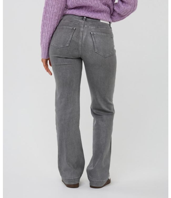 Esqualo Straight Metallic Trousers Grey