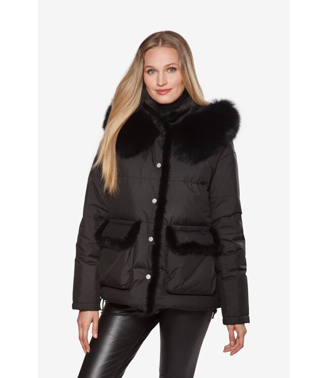Linda Richards Mink Down Coat Black