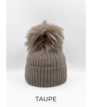 Linda Richards Angora Wool Blend Hat Taupe