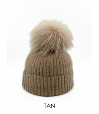 Linda Richards Angora Wool Blend Hat Tan