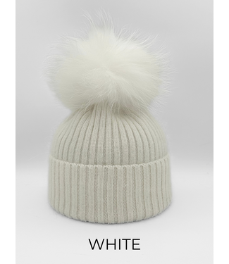Linda Richards Angora Woold Blend Hat White