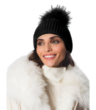 Linda Richards Angora Wool Blend Hat Black
