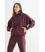 Hearthline Fleece Mock Neck Sweater Plum