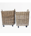 Rattan Square Kubu Grey Baskets On Wheels Lrg