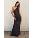 Olympia Asymmetrical Pleated Dress Black