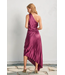 Olympia Assymetrical Pleated Dress Purple Magenta