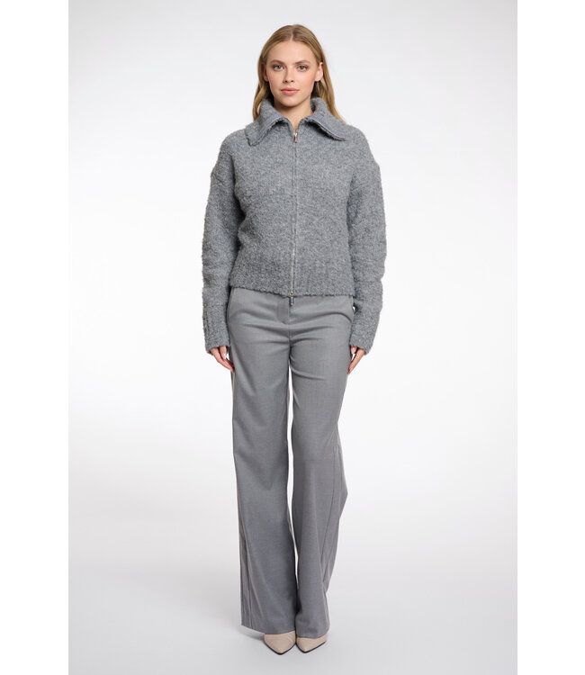 Boi Cardigan with Zipper Closure Grey