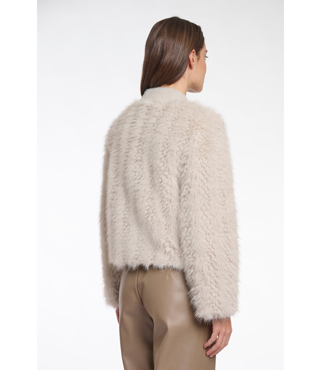 Chaimae Short Faux Fur Jacket Birch