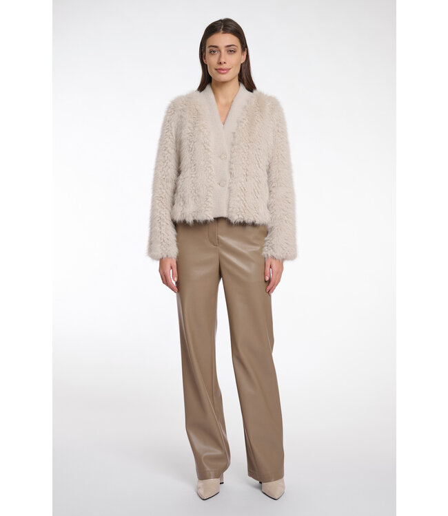 Chaimae Short Faux Fur Jacket Birch