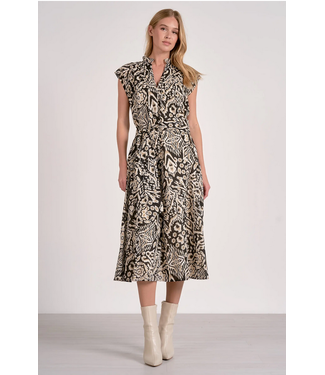 Cap Sleeve Maxi Dress Black Acorn Print