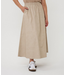 Esqualo Lightweight PU Long Skirt Light Taupe