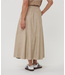 Esqualo Lightweight PU Long Skirt Light Taupe