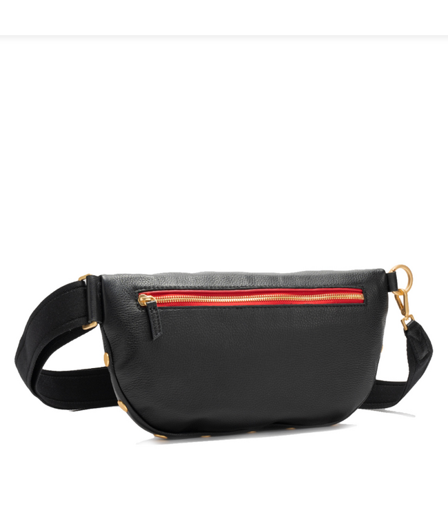 Hammitt Charles Crossbody Lrg Black/BG Red Zip