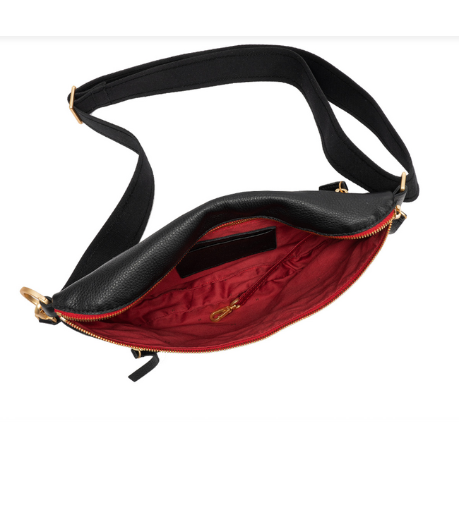 Hammitt Charles Crossbody Lrg Black/BG Red Zip