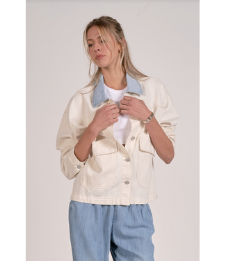 Elan Jacket Denim Front Pocket Natural