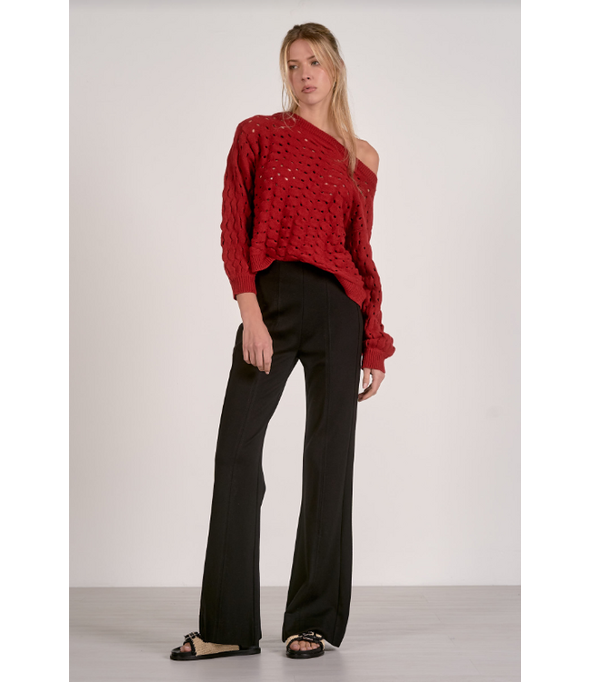 Elan Wide Neck Sweater Red
