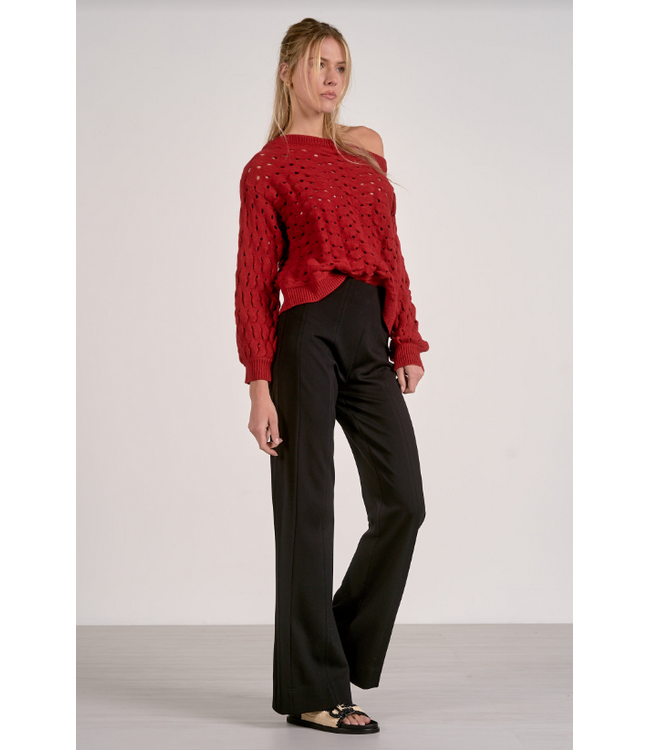 Elan Wide Neck Sweater Red