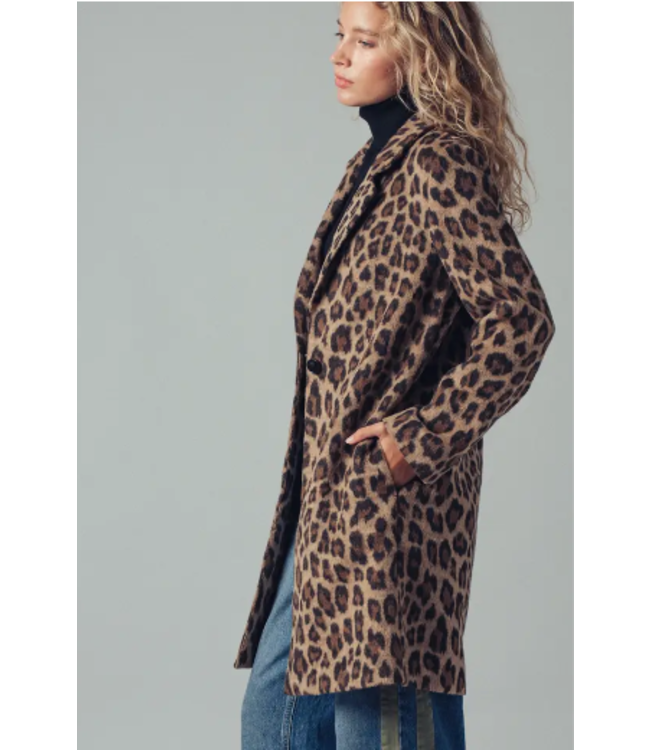 Leopard Print Oversized Statement Coat