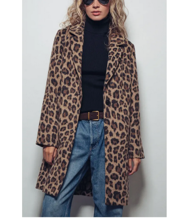 Leopard Print Oversized Statement Coat