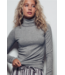 Solid Turtleneck Top Grey