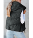 Short Hooded Down Sleeveless Vest Black