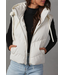 Short Hooded Down Sleeveless Vest White
