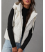 Short Hooded Down Sleeveless Vest White
