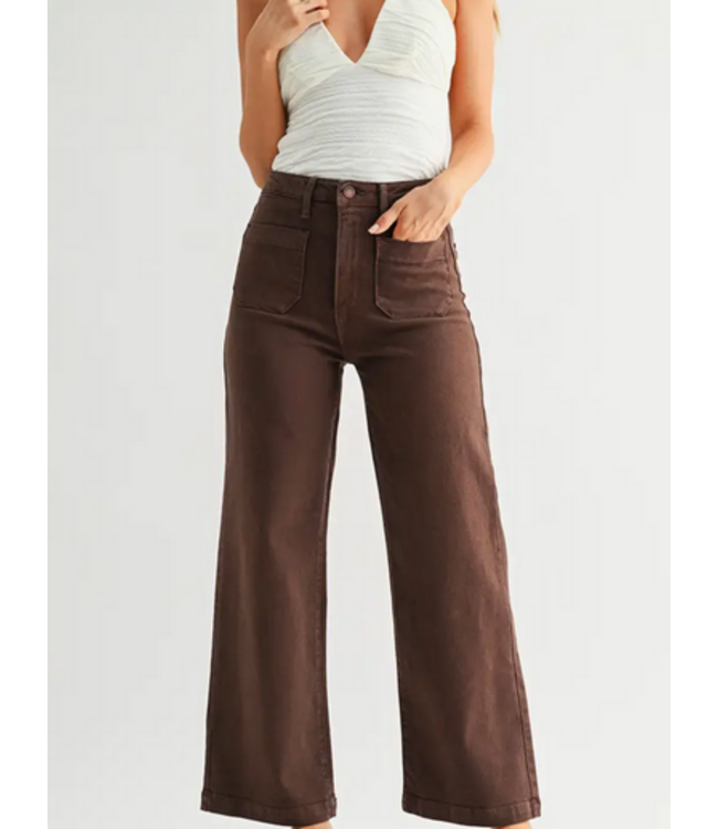 Just Black Denim Patch Pocket Wide Leg